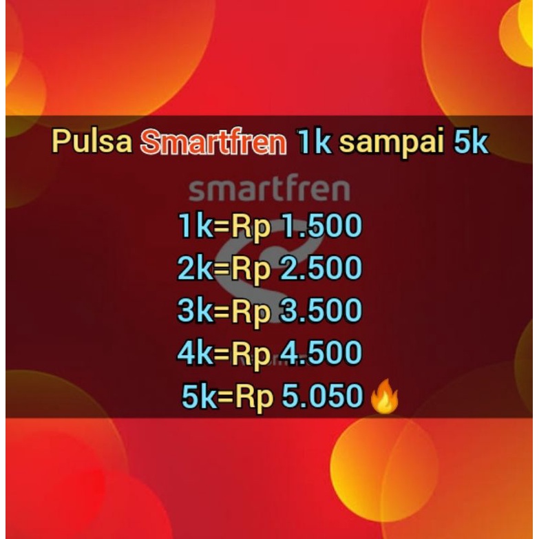 Pulsa SMARTFREN 1k sampai 5k