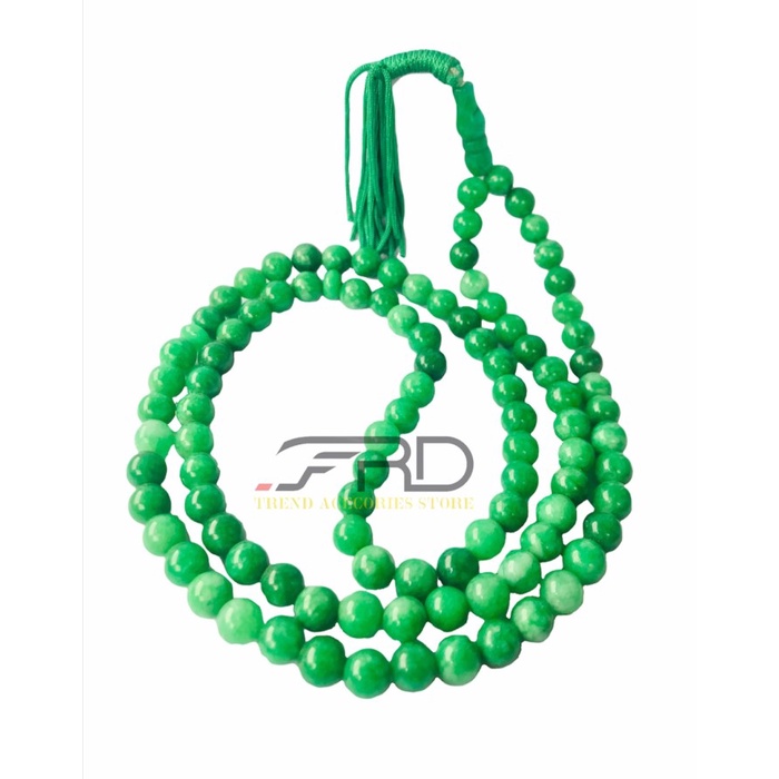 Kalung Tasbih Batu Giok Hijau Asli 99 Butir