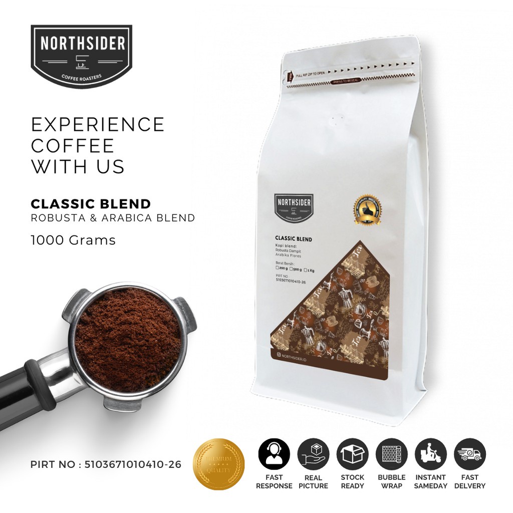 

Northsider Kopi arabika robusta Classic Blend Espresso Cold brew 1Kg