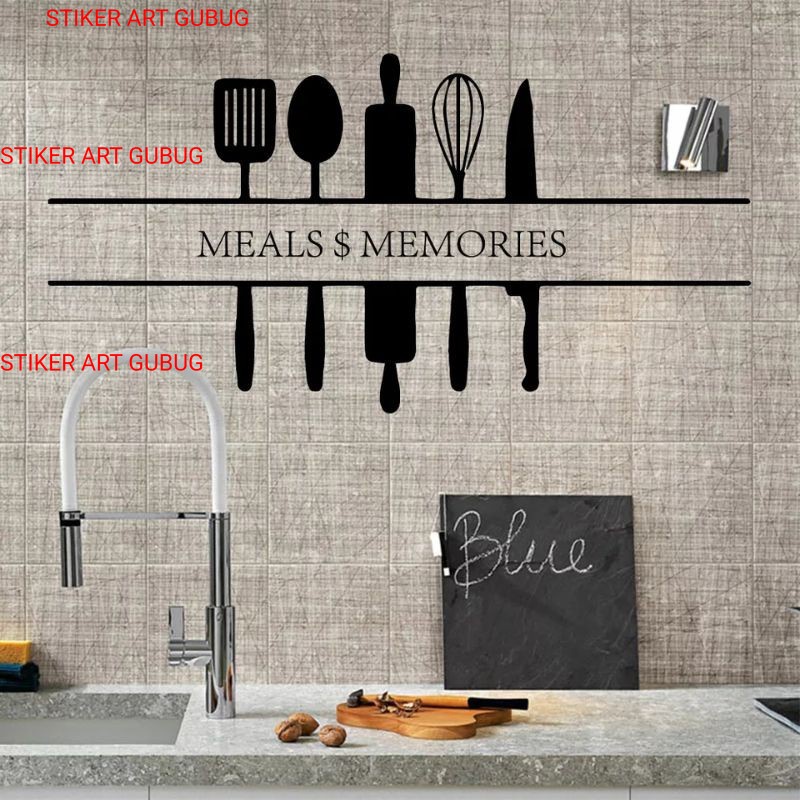 STICKER STIKER DINDING DAPUR RUANG MAKAN HIASAN DINDING CUSTOM WALL CUTTING STICKER KACA MURAH