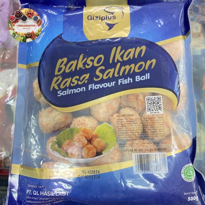 

Giziplus Salmon Flavour Fish Ball | Bakso ikan Rasa Salmon 500 grm