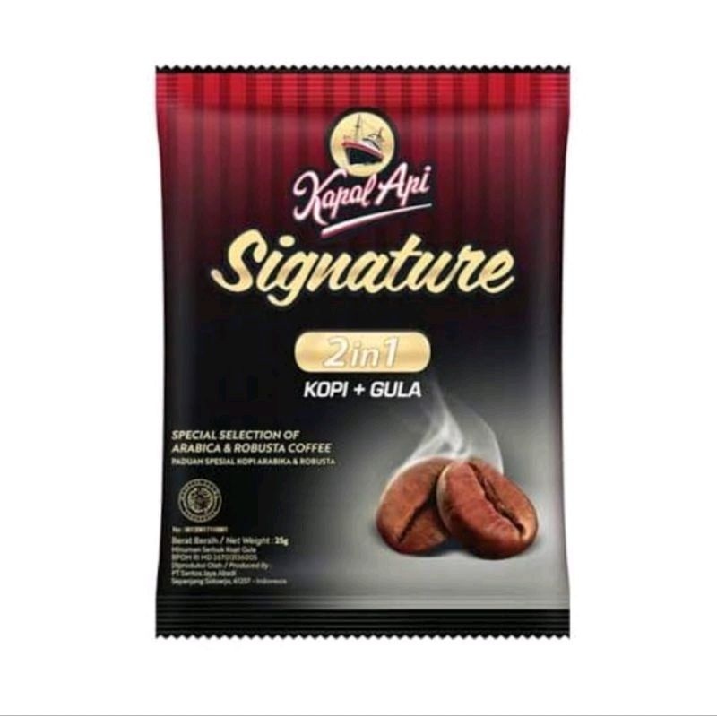 

Kapal api 2 in 1 signature ground arabica robusta sachet 25 gram