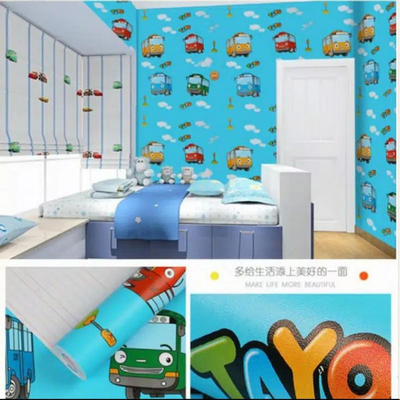 Kartun Tayo Wallpaper Dinding