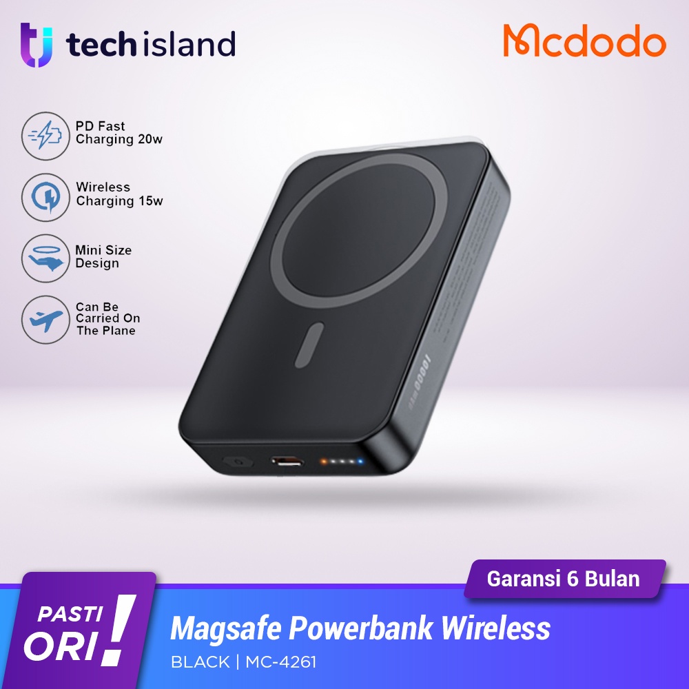 Mcdodo PB Magsafe Magnetic Powerbank Wireless 20W Fast Charging PD (Tech island)