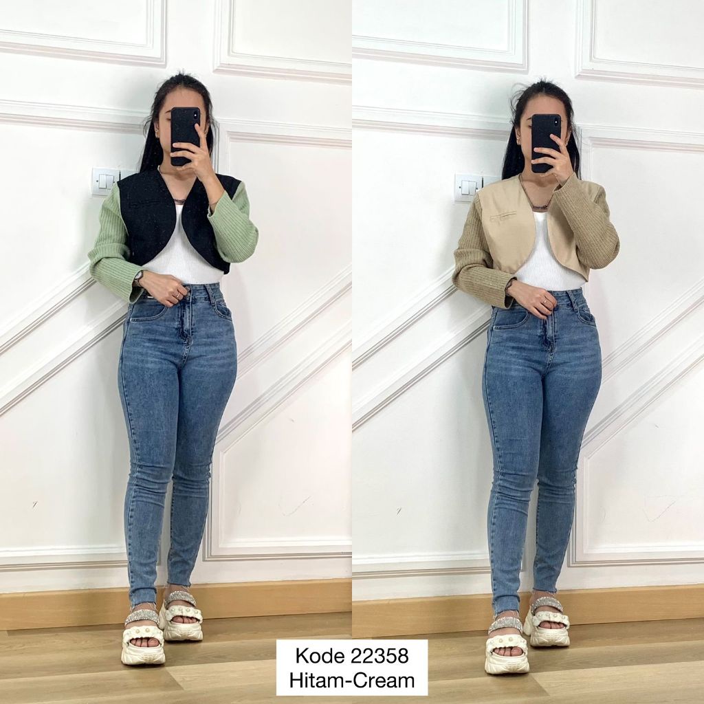 Outer Crop Top I Crop Outer I Crop Top Outer I Baju Blazer I Blazer Crop Top
