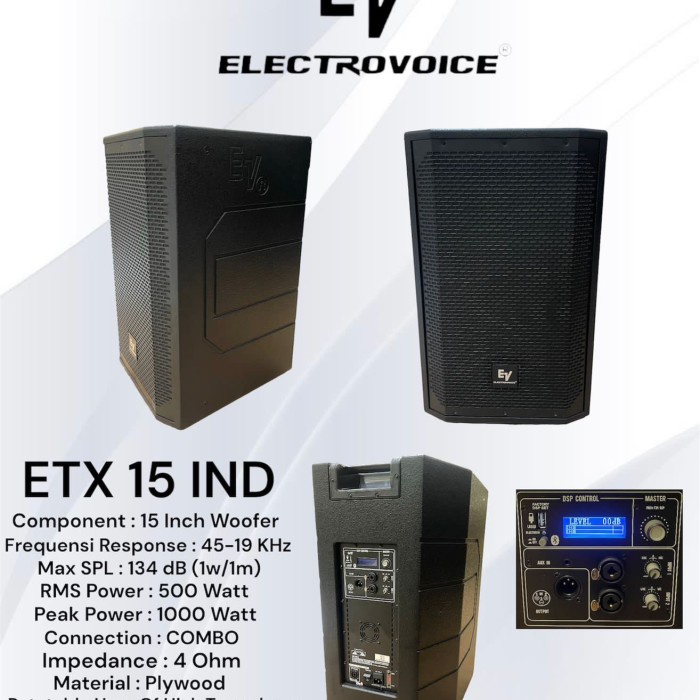 SPEAKER AKTIF EV ELECTROVOICE ETX 15 IND ( 2pcs ) ORIGINAL