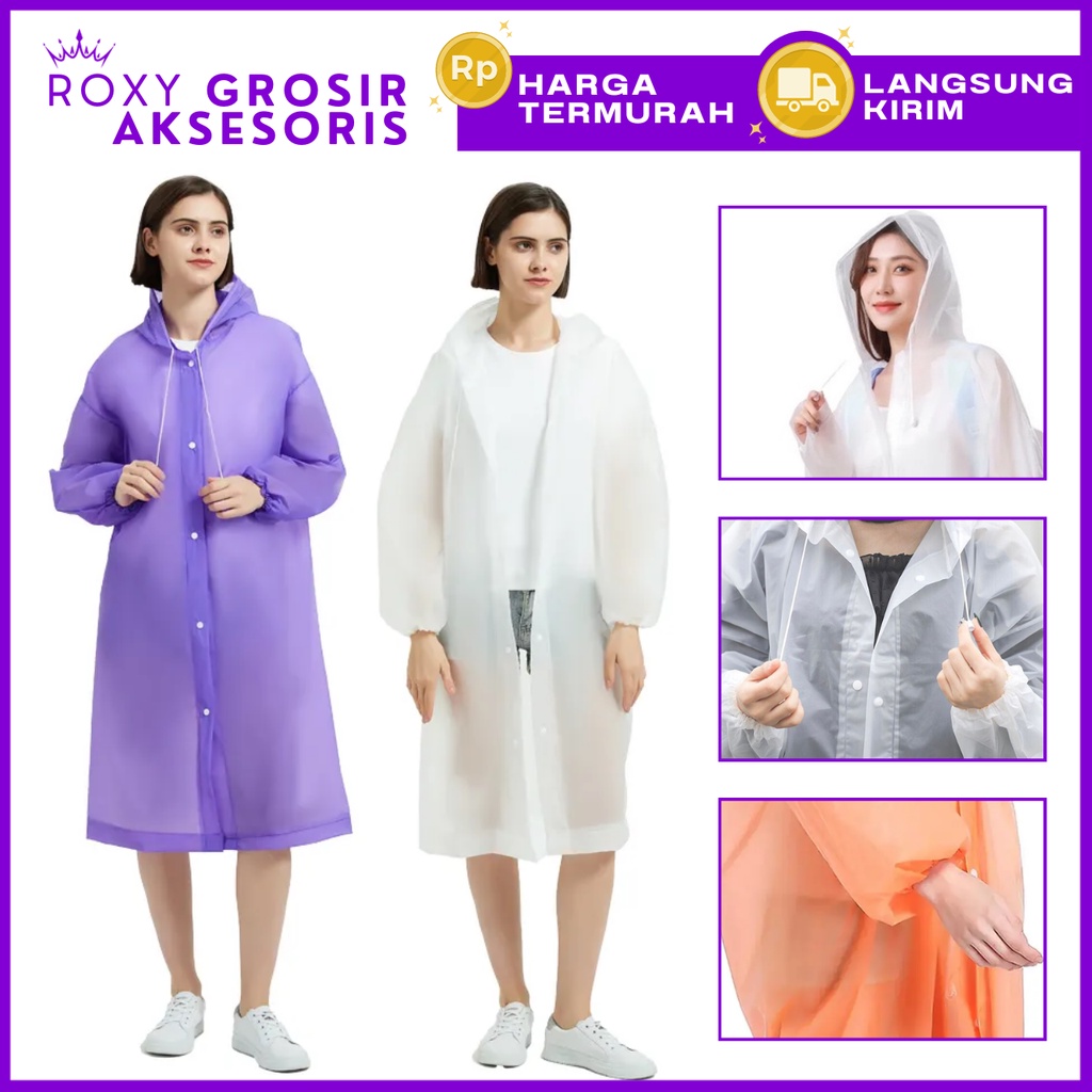 Jas Hujan Dewasa Pria Wanita / Jas Hujan EVA Tebal Bagus / Jas Hujan Panjang model Poncho