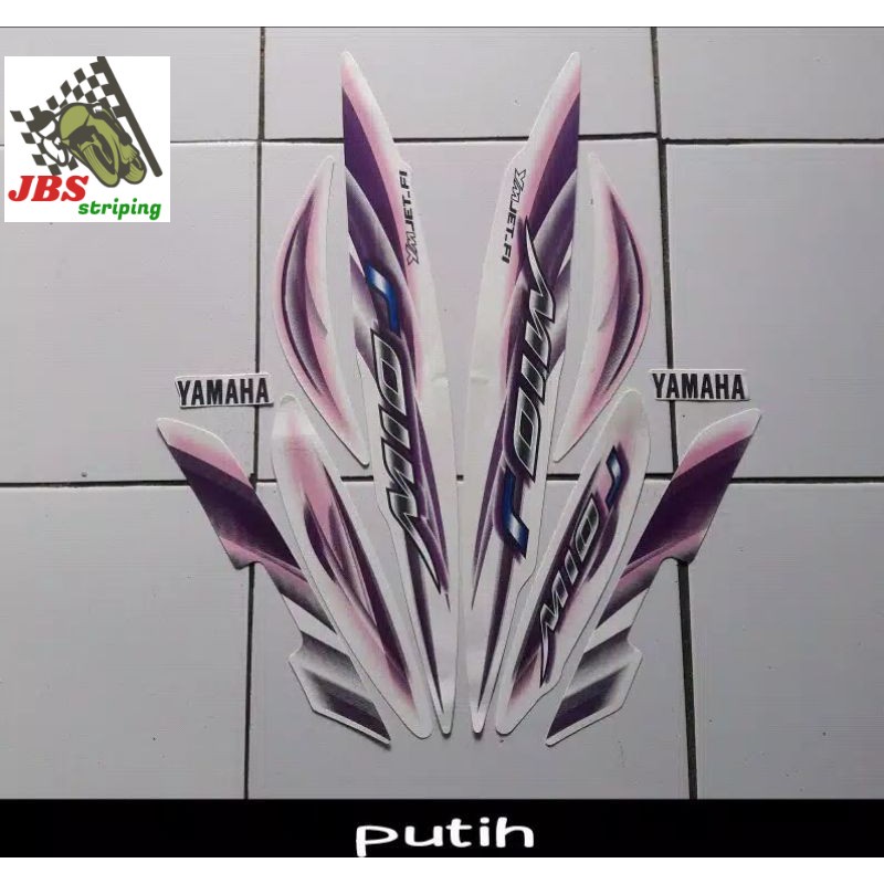 stiping mio j stiker  yamaha mio j thn 2012 putih