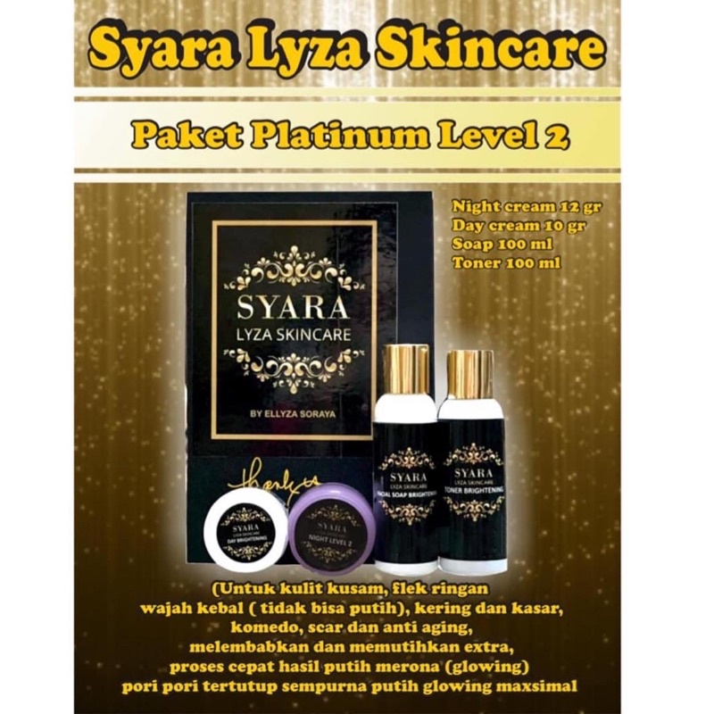 (COD) PAKET PLATINUM LEVEL2 syara lyza skincare