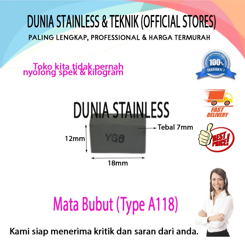 Mata Bubut A118 alat alat teknik bengkel besi stainless steel