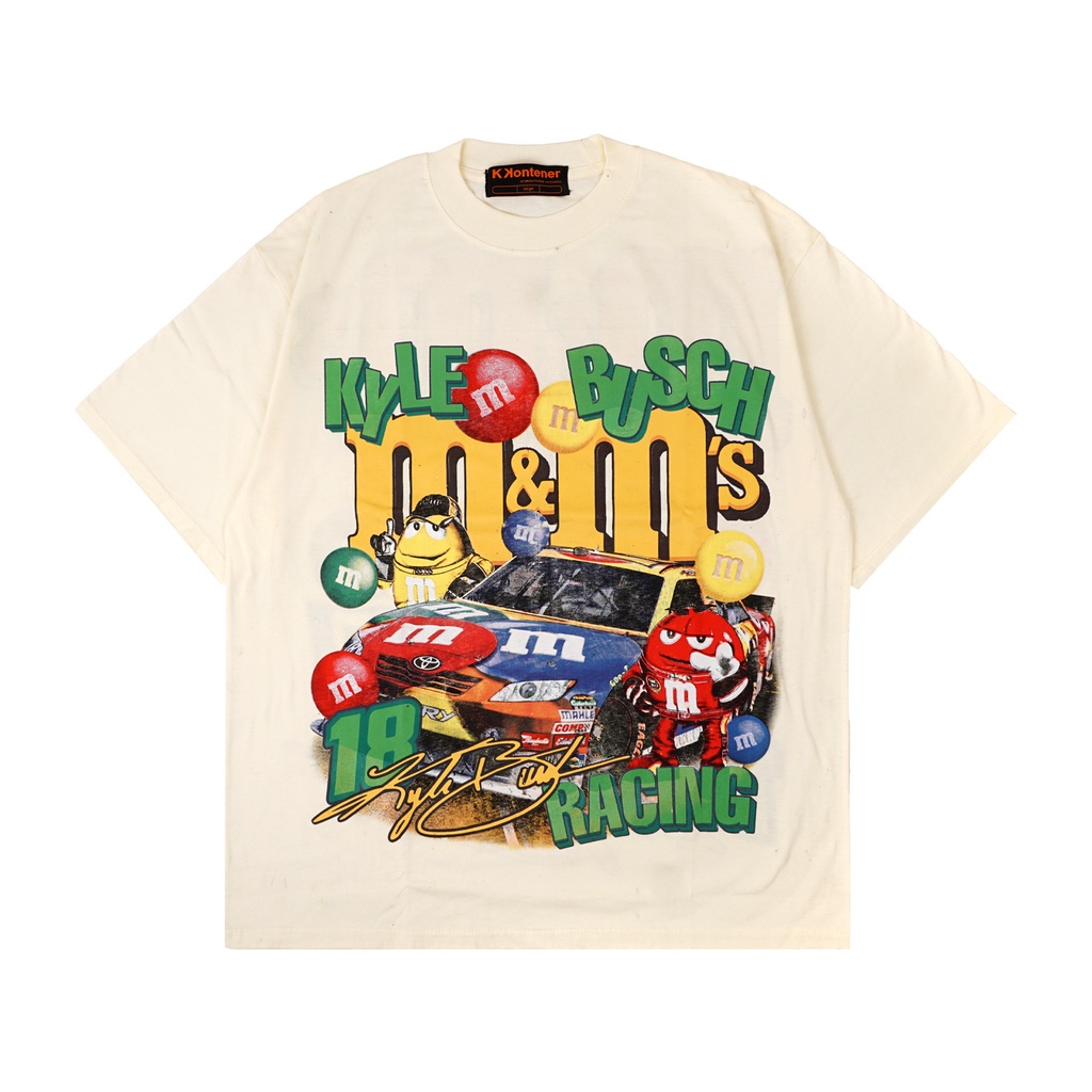 OVERSIZE TSHIRT KKONTENER M&M KYLE BUSCH CREAM AUTHENTIC