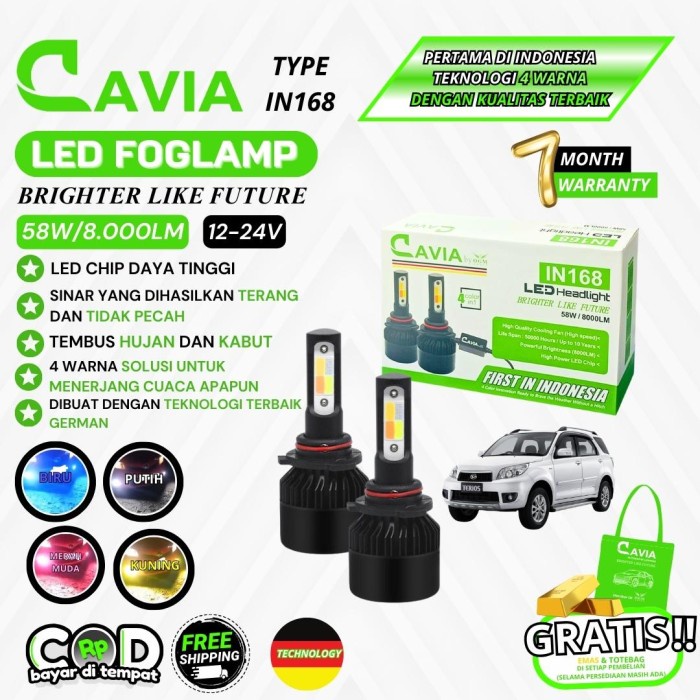 CAVIA-LAMPU LED FOGLAMP 4 WARNA DAIHATSU TERIOS TEMBUS KABUT & HUJAN