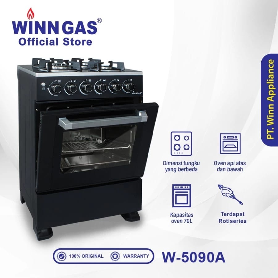 Kompor + Oven Winn Gas 4 Tungku W 5090A / Kompor Freestanding 4 Tungku + Oven TERBARU!!