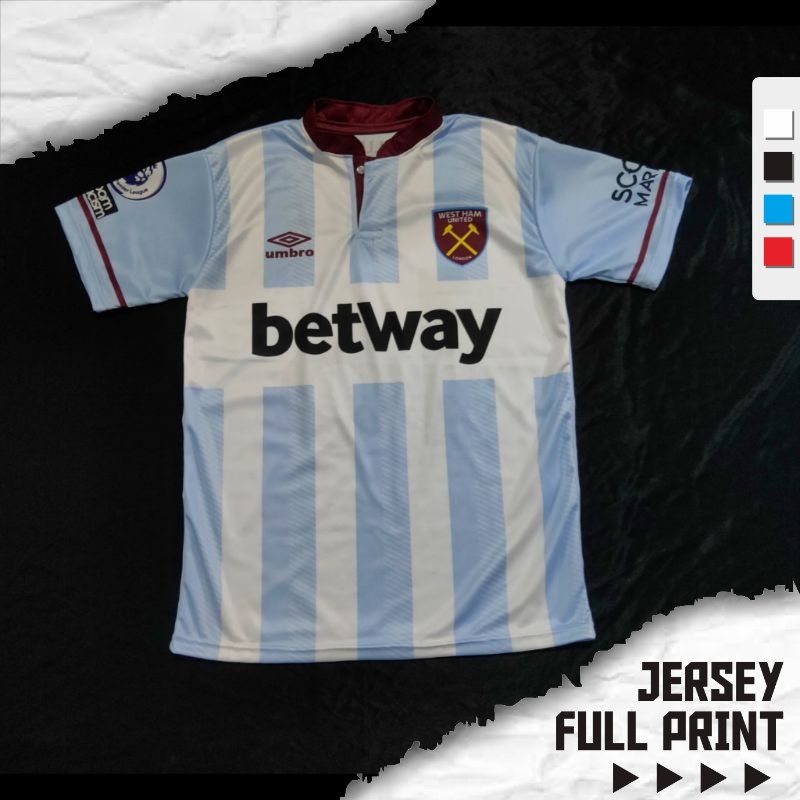 Jersey West Ham United Away 2021 2022 Full Printing Custom