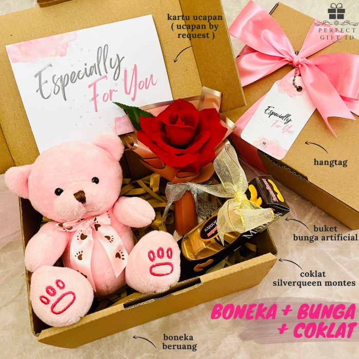 

Hampers Kado Valentine / Valentine Gift / Hadiah Valentine - Bnk+Bunga+Cklat