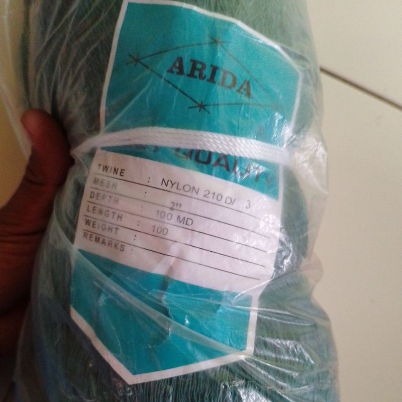jaring ikan NILON ARIDA  2 INCH  D3 100MD/100YDS TATE jaring ikan jaring arida jaring nilon