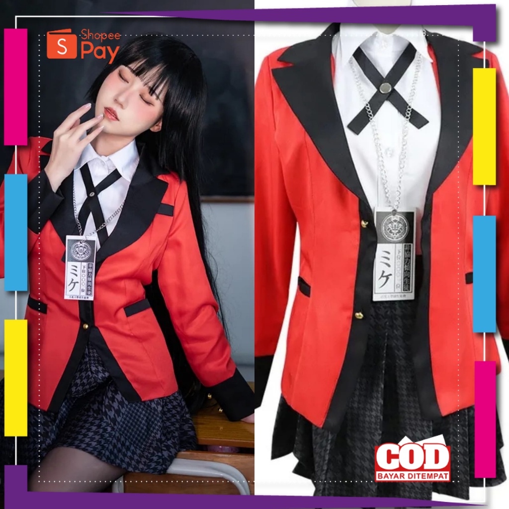 PREMIUM KOREAN STYLE / (COD) READY STOCK KOSTUM COSPLAY KAKEGURUI JABAMI YUMEKO SEIFUKU BLAZER
