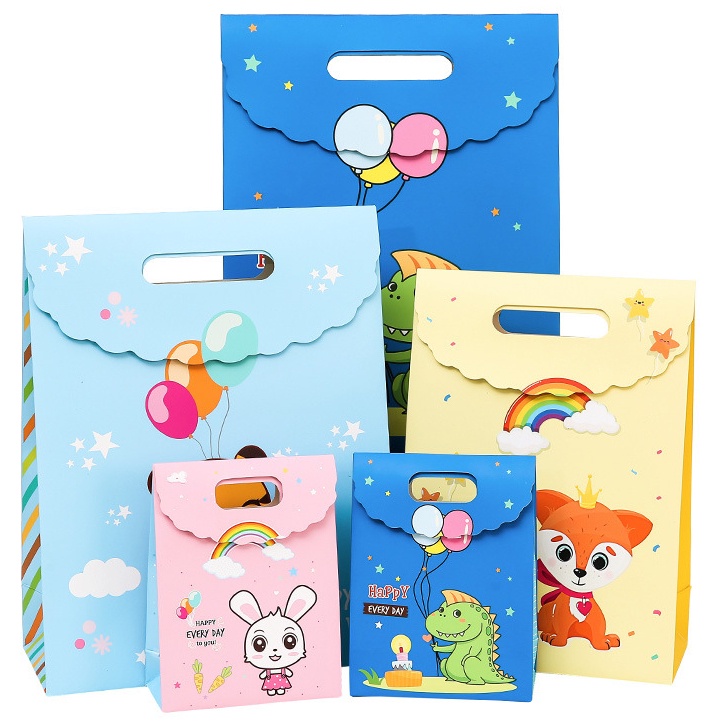 COD - 6041 Goodie Bag Karakter Animal / Tas Ulang Tahun Lucu / Tas Bingkisan Ulang Tahun / Paper Bag Bingkisan / Goodie Bag Lucu