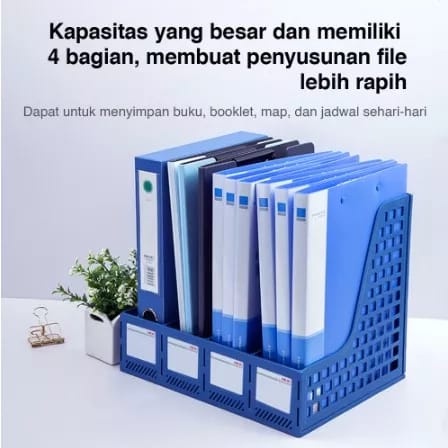 

Rak Box File A4 Rak File Kantor 4 Sekat Tempat Dokumen Magazine Container File Tray Organizer