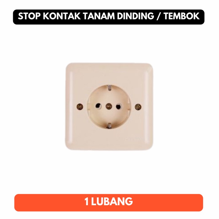 Stop Kontak 1 Lubang Listrik Dinding Tanam Tembok Colokan Colok