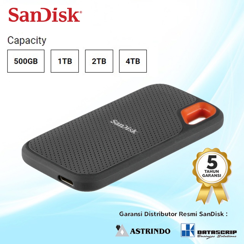 SanDisk SSD External 500GB | 1TB | 2TB | 4TB Extreme up to 1050Mbps - Garansi Resmi 5 Tahun