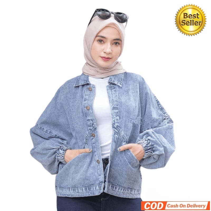 Jaket Jeans Oversize Wanita Masakini Korean Jins