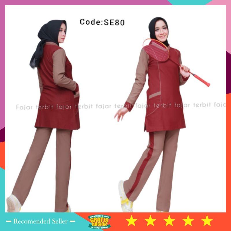 ⭐⭐⭐⭐⭐ Set Wanita Hijab Kekinian SPort Olahraga Murah Modern / COD setelan baju senam wanita dewasa b