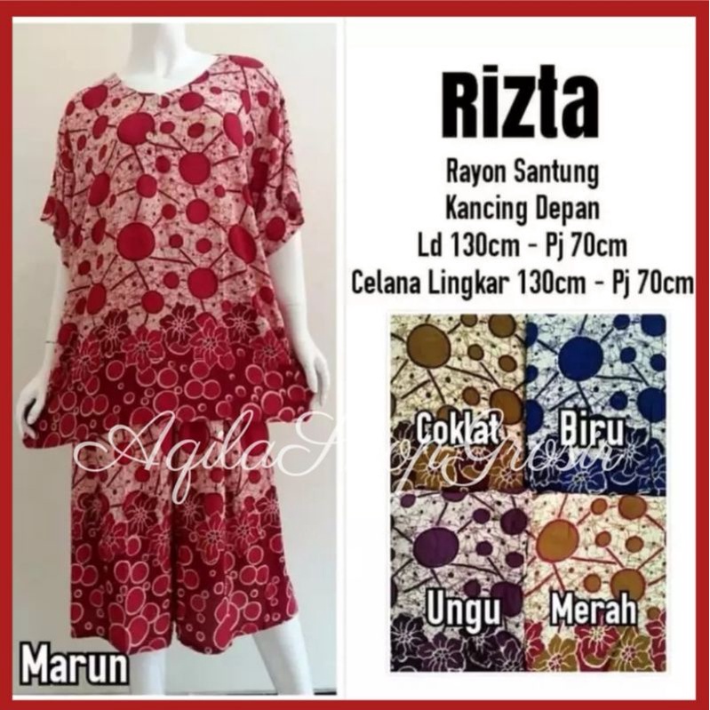 3/4 JUMBO POLKADOT Baju tidur batik super jumbo busui /setelan kulot polkadot / grosir daster gogo l