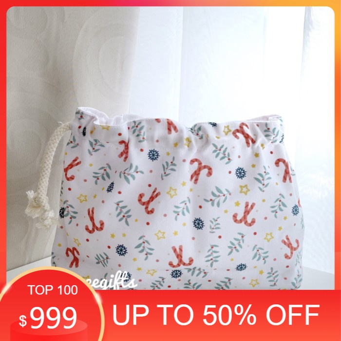 

HADIAH NATAL/DEKORASI NATAL/ Pouch natal xmas tas serut hampers bungkus dompet goodie bag gift kado