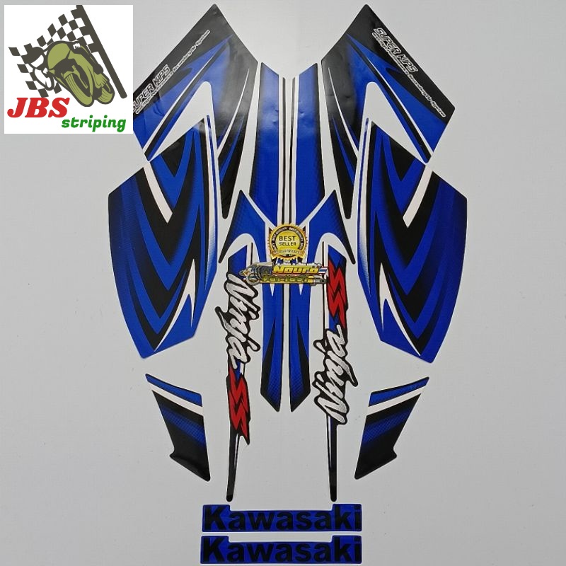 Striping ninja ss stiker kawasaki ninja ss 2011 2012 biru