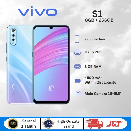 Vivo S1 HP Murah Cuci Gudang 6.38 Inch Layar Full RAM 8+256GB 38MP HD Kamera Android Garansi 1 Tahun