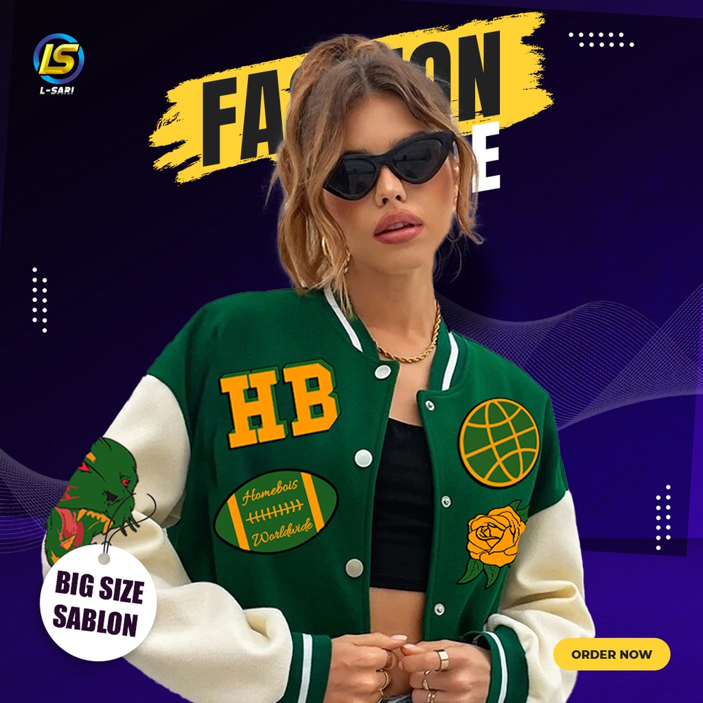 Jacket Homebois Crope Top Wanita Terbalu Malaysia Big Size S M L XL XXL 3XL 4XL 5XL RRQ Todak Onic H