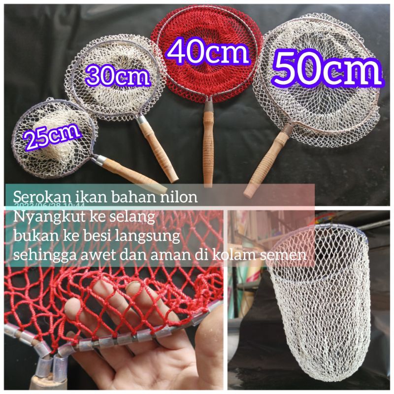 Serokan Ikan Besar Jaring Ikan Nilon Seser Serok Ikan Saringan Ikan Tanngok Ikan Lamit Ikan Diameter