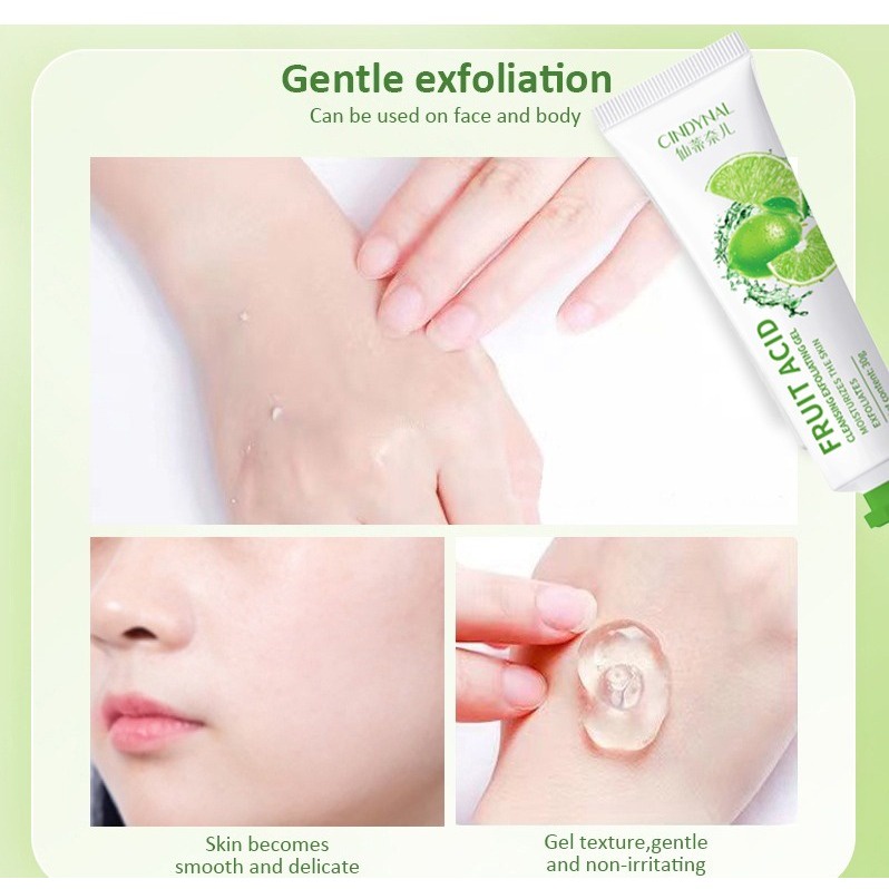 (UMU SUPPLIER) BPOM CINDYNAL FRUIT ACID EXFOLIATING GEL 30 GR FACIAL GLOWING BLACKHEAD CLEANER BODY EXFOLIATING