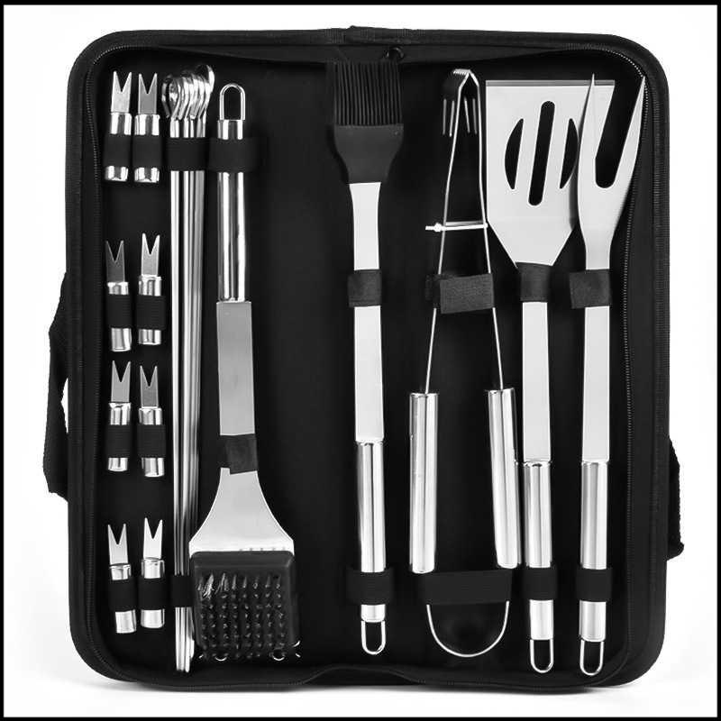 

GLANYOMI Set Alat Masak BBQ Barbecue Grilling Tools Utensil 20 PCS - KT398