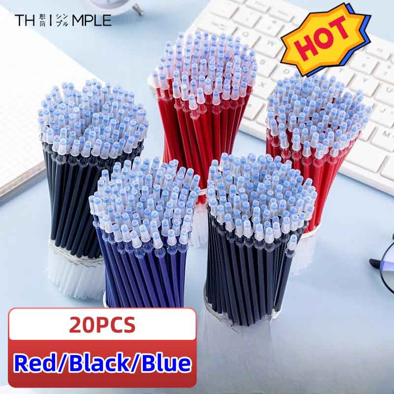 

20PCS Isi Pulpen/Black red blue 0.5mm refill gel refill full needle tube bullet refill-THIMPLE