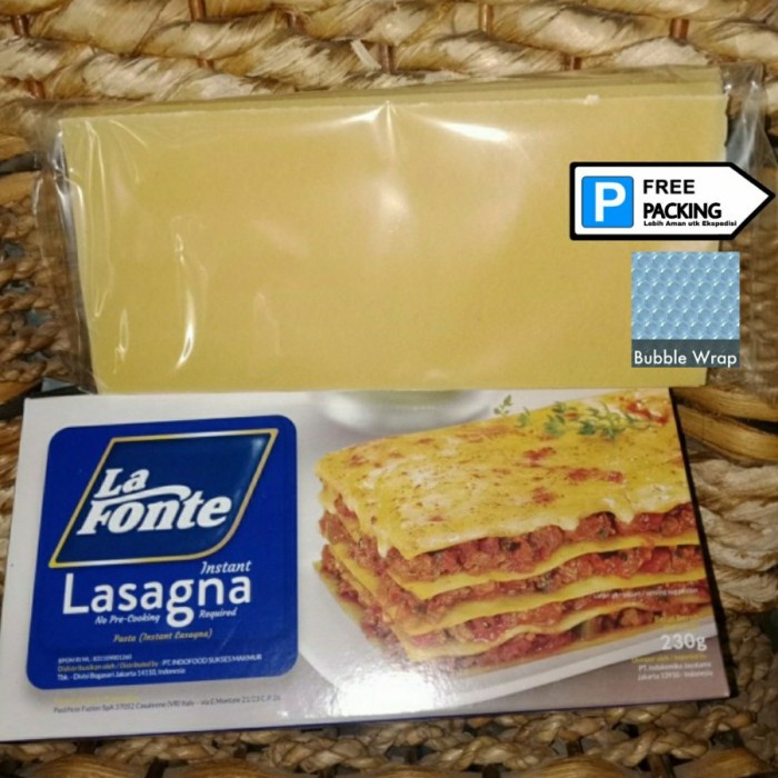 

La Fonte Kulit Lasagna Sheets 230 gram READY Gojek