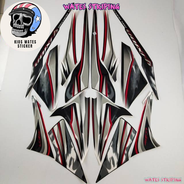 Striping Decal Polet Sticker yamaha vixion 2012 old hitam putih list body standar berkualitas termur