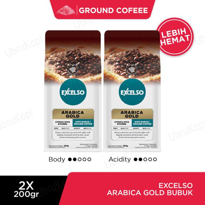 

Excelso Kopi Bubuk Arabica Gold 200g Twin Pack