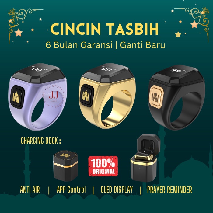 Tasbih Cincin Digital Led Zikr Ring Smart Ring Tasbih