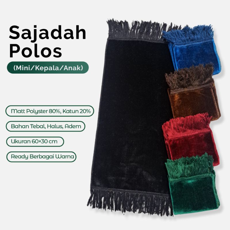 Sajadah Polos Mini/Kecil/Kepala/Muka/Anak - 100% Original Import
