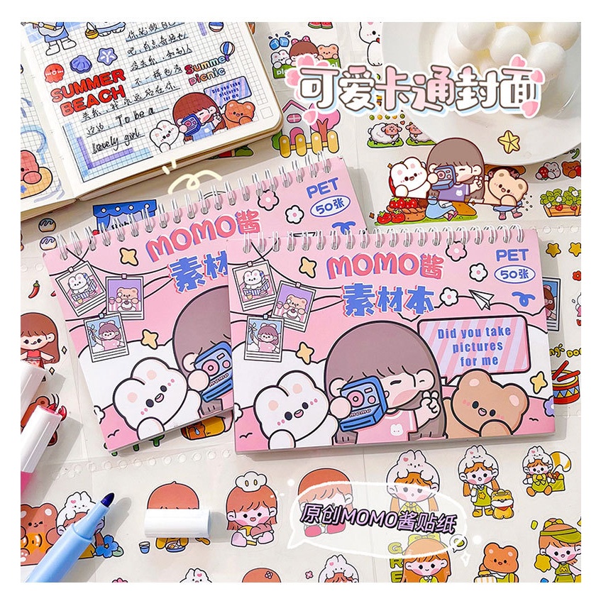 

Stiker Gadis handbook coil stiker buku DIY dekorasi pola kecil tahan air bahan PET 50 lembar Gambar Stiker tidak berulang-YuanYuanMall