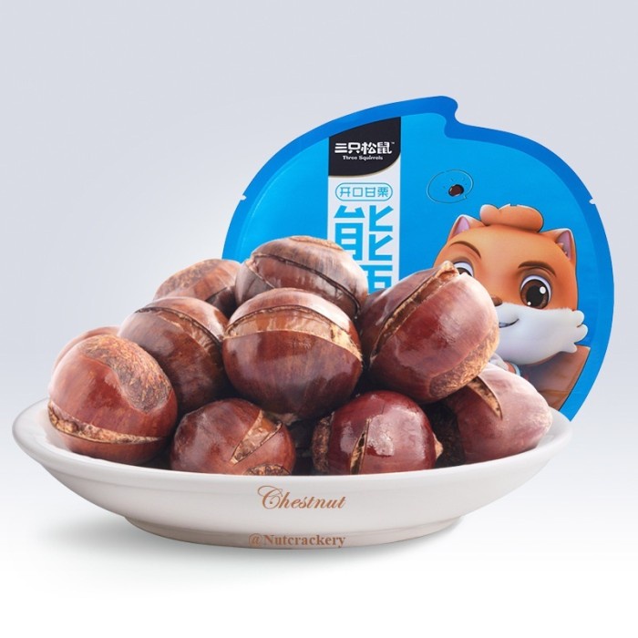 

Kacang Chestnut Lakci 120g Original Import Three Squirrels - Dengan kulit
