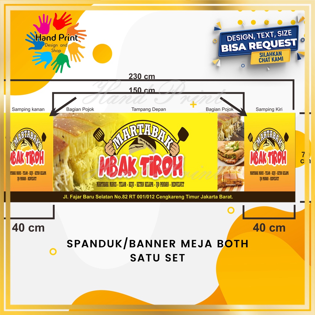 Cetak SPANDUK / BANNER MMT Banner Martabak Manis Dan Martabak Telor Untuk Meja Both Satu Set Spanduk