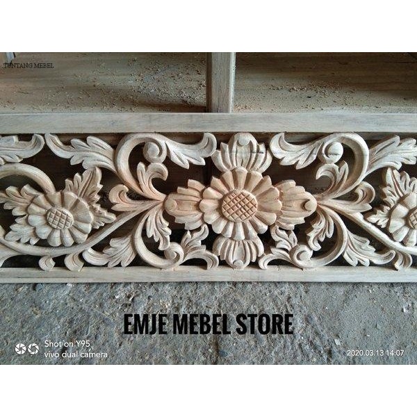 BISa cod Ukiran Tempel Kayu Keras Ornamen Ukir Jepara Lis Plang TM