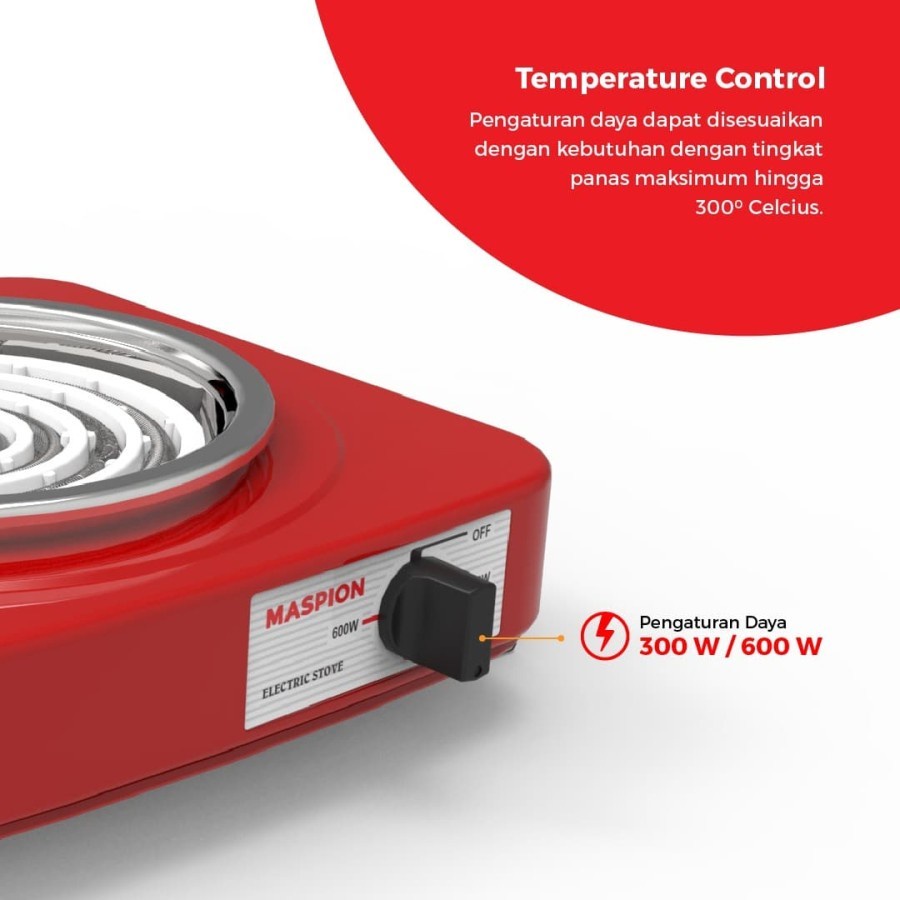 Maspion Kompor Listrik S 300/S-300/S300 Kompor 1Tungku/Maspion Komporlistrik 1 Tungku/Bergaransi Ori