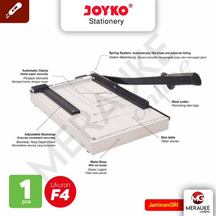 

JOYKO Paper Cutter / Pemotong Kertas Ukuran F4 PC-2638