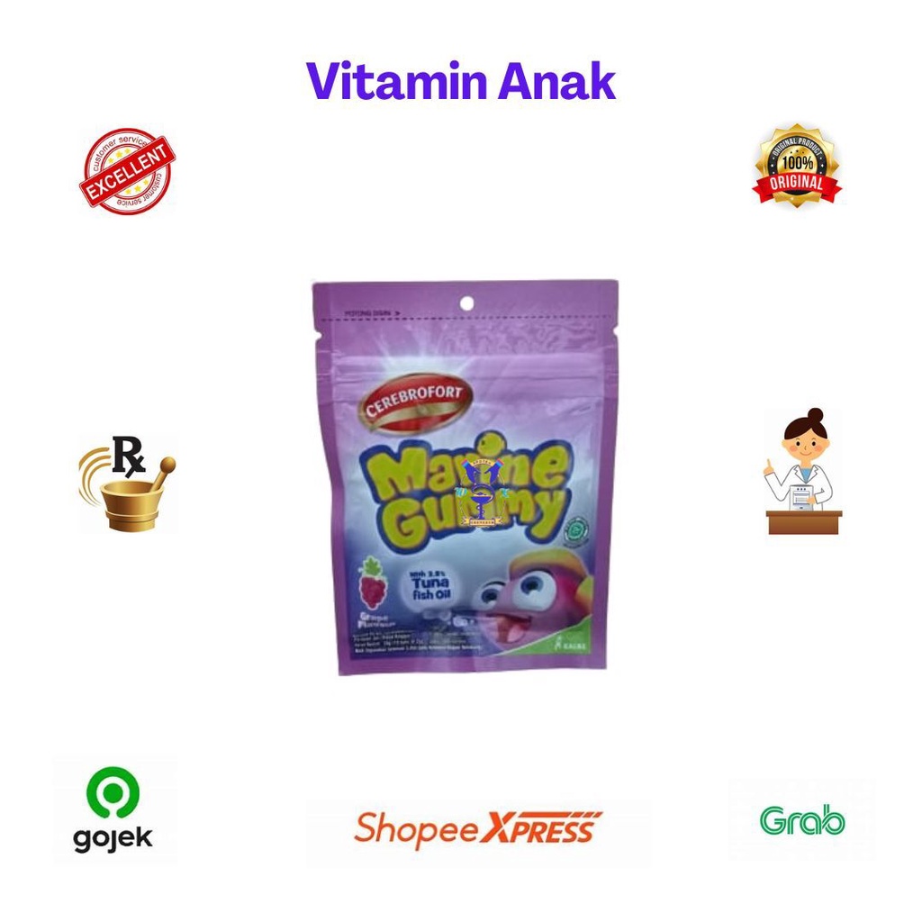 CEREBROFORT MARINE GUMMY ANGGUR SACHET 20G  (WIJAYA KUSUMA)