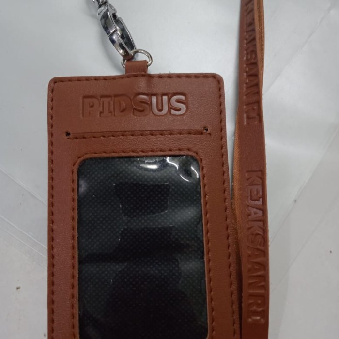 NS76 name tag id card holder custom logo emboss - Hitam