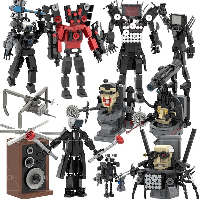 new skibidi Moc Skibidi Toilet Titan King Monitor Model Building Blocks Mainan LEGO Edukasi Titan TV